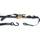 1x7' Motorcycle Ratchet Strap (Single) with Handlebar Strap and S-hooks by US Cargo Control