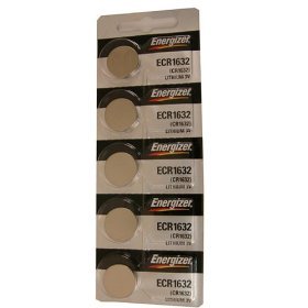 Energizer CR1632 Button Cell Lithium Watch Battery Pack of 5 Batteries