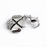 Charms Anhänger für Bettelarmband Kleeblatt mit Strass