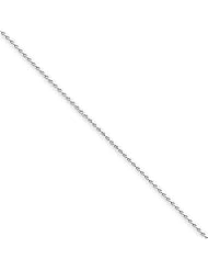14k White Gold 24in .80mm Solid D/C Spiga Necklace Chain. Metal Wt- 2.46g