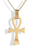 9ct Gold Large Plain Ankh Cross Pendant & 9ct Gold 20 Classic Curb Chain.