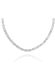 Sterling Silver and Cubic Zirconia Scrollwork Twists Necklace