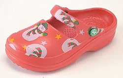 Whimsical Funky Feet Red with Snowmen & Stars