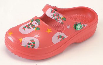 Whimsical Funky Feet Red with Snowmen & Stars