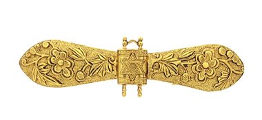 Tallit Clips - Antique Gold Bow Tie