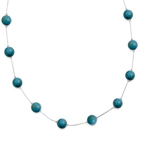 Sterling Liquid Silver Blue Turquoise Necklace, 17 by Amazon.com Collection
