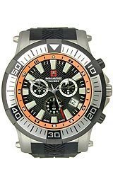 Swiss Military Calibre Mens 06-4H1-04-079 Hawk Chronograph Orange Inner Bezel Rubber Strap Watch Swiss Military Calibre Mens 06-4H1-04-079 Hawk Chronograph Orange Inner Bezel Rubber Strap Watch