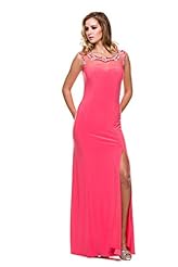 Sheath Polyester Beaded Illusion Open-Back Scoop Neck Sleeveless Bridesmaid Dress/Prom Dress/Maxi Dress 