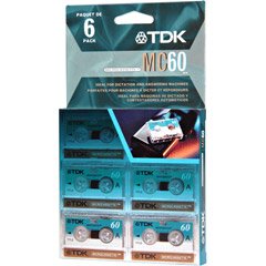TDK MC60-6PK Microcassette Recording Tape