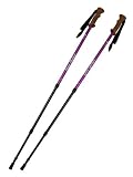 Pair of PaceMaker Journey Antishock Trekking Poles with Attachments and Extended Life Vulcanized Rubber Feet. (Purple)