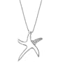 Sterling Silver Modern Diamond Accent Star Pendant with 18"Chain