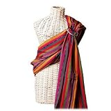 MAYA WRAP Lightly Padded Baby Ring Sling Carrier (MEDIUM - BRIGHT STRIPE)