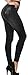 Simplicity Women's Denim Print Fake Jeans Seamless Footless Leggings,Dark Blue1