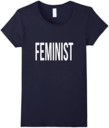 Women's Feminist T-shirt Large Navy
