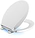 KOHLER K-4986-0 Cachet Nightlight Quiet-Close with Grip-Tight Bumpers Round-front Toilet Seat, White