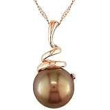 14K Pink Gold 8-8.5mm Cultured Freshwater Chocolate Pearl Pendant