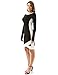PattyBoutik Women's Color Block Boat Neck Long Sleeve Dress