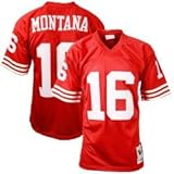 Mitchell and Ness San Francisco 49ers #16 Joe Montana Red Authentic Throwback Football Jersey