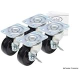 Caster Classics&reg; 2-inch Locking Low Profile HD Rubber Wheel Plate Casters - 4-Pack
