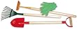 Children's Kid-Sized Garden Tool Set incl. Spade, Leaf Rake, Hoe and a Pair of Gloves.