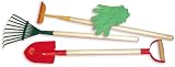 Children's Kid-Sized Garden Tool Set incl. Spade, Leaf Rake, Hoe and a Pair of Gloves.