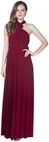 S Fashion Women's Long Convertible Wrap Dress One Size Fits 0-12 -Red Sqr