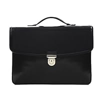 Tony Perotti Mens Italian Leather Alfero Single Compartment Document Briefcase in Black
