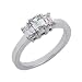 14k White 3 Stone 1.1 Ct Diamond Engagement Ring - Size 7.0
