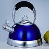 Creative Home Jupiter 2.6 Qt Stainless Steel Whistling Tea Kettle- Metallic Blue