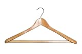 from Caraselle Pack of 12 Shaped Shoulder Wooden Suit Hanger with Ribbed Bar