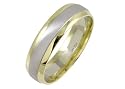 9ct 6mm Matt Centre 2 Colour Wedding Ring