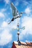 Copper Heron Weathervane Verdigris