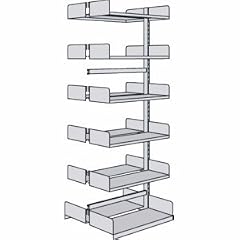 Kerkmann Bibliotheks-Regal Univers doppelseitig Anbaufeld BxTxH 100x50x225cm mit 2x6 B�d