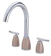 Danze D414554CSN Sonora Two Handle Pull Down Kitchen Faucet, Chrome with Satin Nickel Accents