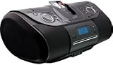 iLive Boombox Portable Music System with CD Player and iPod Dock (Black)