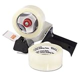 Carton Sealing Tape w/Pistol Grip Dispenser, 2 x 60 yds, 3 Core, Clear, 2/Box