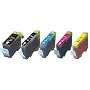 5-Pack Non-OEM Ink w/ Chip for Canon PGI-5BK CLI-8 Pixma MP500 MP530 MP600 MP800 iP4200 iP4300 iP4500 iP5200 iP5200