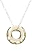 Sterling Silver Swarovski Elements Crystal Golden Shadow Cosmic Ring Pendant Necklace, 18" picture