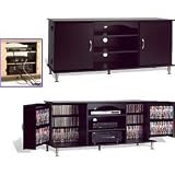 Plasma/LCD 60 TV Console with Media Storage-Black (Black) (26.75H x 58W x 19.75D)