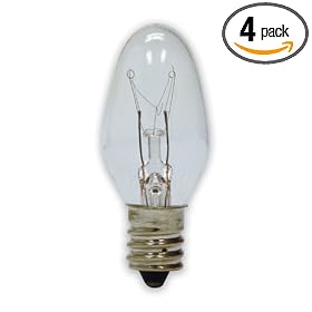 GE 20572 4-Watt Night Light, Clear C7 4CD, 4-Pack
