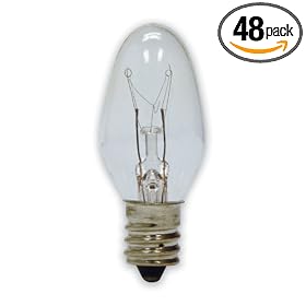 GE 20572-48 4-Watt Night Light, Clear C7, 48-Pack by General Electric
