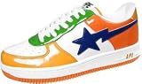 Size【30.0cm】A BATHING APE(エイプ) BAPESTAエナメルファンタオレンジカラー【オレンジ緑白】【新品】