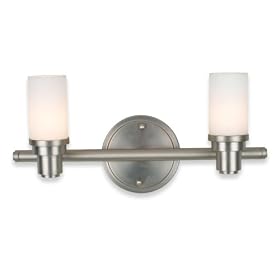Royce Lighting RV2164 2BS Two-Light Vanity Brushed Steel with Opal Etched Globes by Royce Lighting
