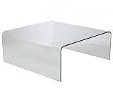 Ginny Glass Coffee Table (Clear Glass) (16"H x 39.5"W x 39.5"D)