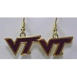 NCAA Dangling Earrings - Virginia Tech Hokies Logo