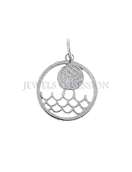 Rhodium-Plated 925 Sterling Silver Water Polo Pendant