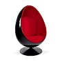 Fauteuil Oeuf Boule Design (Noir/Rouge) de INSIDE