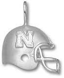 Nebraska Cornhuskers Solid Sterling Silver ''N'' Helmet Pendant