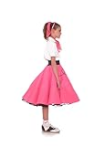 Hip Hop 50s Shop 7 Piece Child Poodle Skirt Outfit, Size 8 Hot Pink