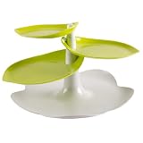 Leaf Kiwi & White Large 3-tier Dessert Stand